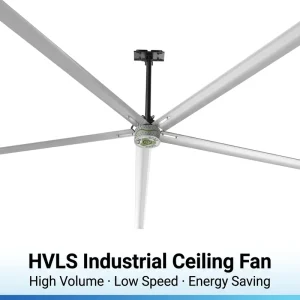5 Blades Big Industrial Ceiling Fan High Airflow Ventilation System for Distribution Center
