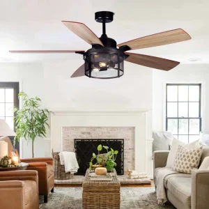 5 Blades Energy Saving Decor Living Room Interior Chandelier Fan Ceiling Fan Light With Remote Control