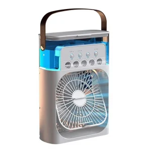 5 Hole Spray Desk Fan Auto Oscillating Portable Air Cooler Fan with 7 Color Night Light 3 Speeds Quiet Mist Fan for Home Office