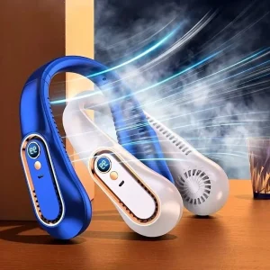 5 Speed Neck Fan 7000mAh Portable Wearable Bladeless ABS Material Fan 360 Surround Airflow USB Rechargeable Silent Cooling