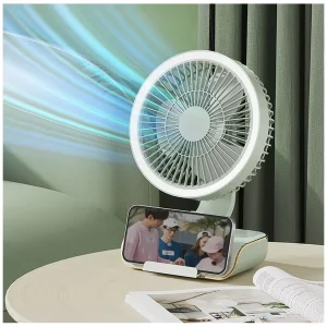 5 Speed Portable Personal Desktop Fan With 360 Rotation Rechargeable Cooling Camping Table Mini Fan with Light