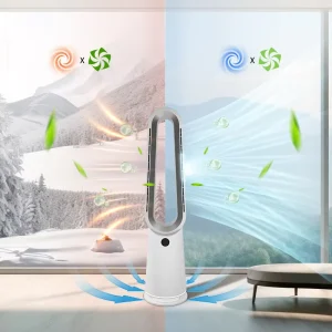5.1m/s 35w 2000w Four Seasons HEPA Filter Air Purifier Hot Cool Bladeless Fan Standing Tower Fan Smart with Light and Remote