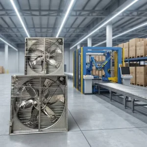 50 inch Electric Galvanized Stainless Steel Axial Flow Exhaust Fan Heavy Duty Wall Mounted OEM with Shutter Rust Proof