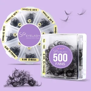 500 1000Fan 0.05 0.07mm Loose Fans Eyelash Pointy Base Premade Volume Korean Pbt Fiber Promade Fans Lashes Extensions