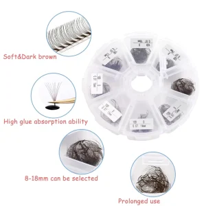 500 Pcs Dark Brown Loose Fan Eyelash Extension Handmade Pomade Lash Fans 8 15 Mixed Sizes Pointy Base Loose Pre Made Volume Fans