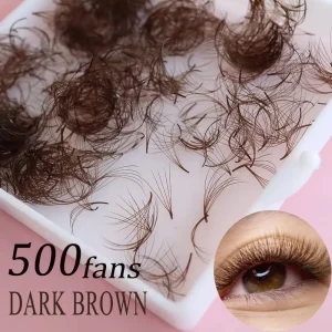 500Fans Dark Brown Color PBT Material Matte Brown Premade Lash Fans Handmade 5D Thin Root Loose Brown Eyelashes Extensions