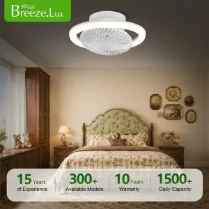 500mm Modern LED Ceiling Fans for Bedroom with Remote Control Optional Smart Control All Copper Silent DC Motor