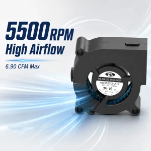 5020 DC Brushless Blower Fan 5V 12V 24V Turbo Cooling Airflow High Pressure Low Noise Industrial Ventilation