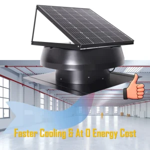 50W Solar Panel Heat Extractor 14” Attic Gable Ceiling Ventilation Roof Exhaust Fan Factory DC Air Blower Whole House Eco Vent