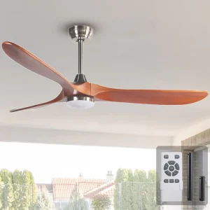 52″ Ceiling Fan with Solid Wood Blades and LED Light Energy Efficient Quiet Operation Reversible for Year Round Comfort