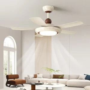 52 Inch 100W Modern Ceiling Fan with LED Light 6 Speed Remote Control 5 Blades for Living Room