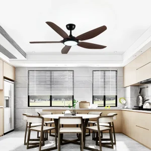52 Inch 5 Blade LED Ceiling Fan With Light DC Motor Remote Control Decorative Modern Ceiling Fan Lamp