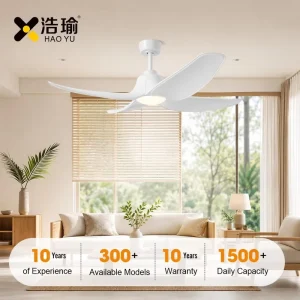 52 Inch ABS Blades Modern Ceiling Fan with Light Remote Control Optional Tuya Smart All Copper Silent DC Motor for Home #3635