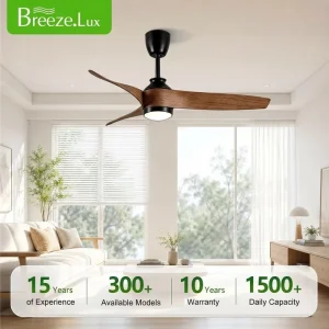 52 Inch Abs Blades Decorative LED Ceiling Fan with Remote Control Energy Saving BLDC Motor Quiet Design for Household Hotel