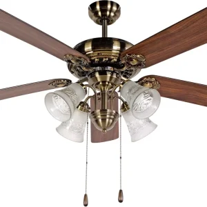 52 Inch Ceiling Fan With Incandescent Lamp 5 Plywood Blades Include Pull Chain Control