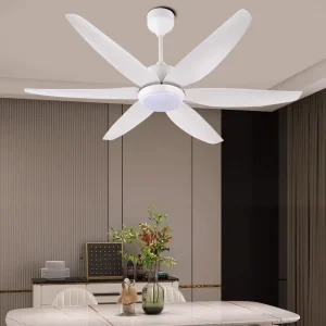52 Inch Ceiling Fan with Light Kit Remote Control 6 Blades ABS Fan Light for Outdoor and Household Electric Power Source