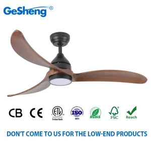 52 Inch Ceiling Fan with Light and Remote Quiet BLDC Motor Reversible Wood Grain Blades Dimmable LED Ceiling Fan for Home