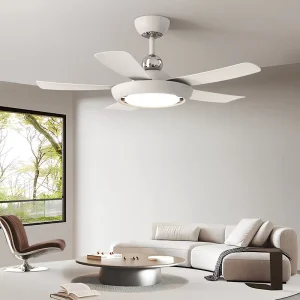 52 Inch DC Ceiling Fan Remote Control Modern Bedroom Fancy Light Chandeliers Large Home Lighting Leaf Design