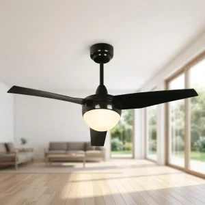 52 Inch Energy Saving Decorative Ceiling Fan Modern Industrial Ceiling Fan with Light and Remote