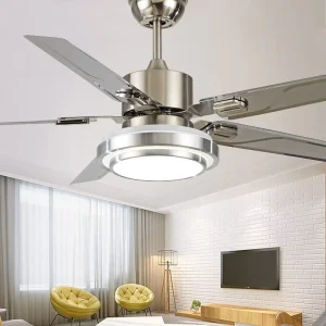 52 Inch Iron Ceiling Fan with Lights Modern Style Chandelier for Living Room Bedroom 220V Electric Fan