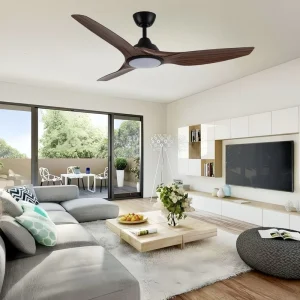 52 Inch LED Ceiling Fan With Light DC Motor 3 ABS Blades Remote Control Modern Smart Indoor Ceiling Fan