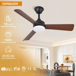 52 Inch LED Fan Light Ventilador De Techo 3 ABS Blades Dc Motor Tuya Smart Ceiling Fan With Remote Control