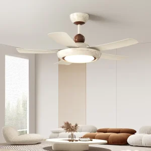 52 Inch Modern Ceiling Fan with Light Remote Control 6 Speed DC Motor LED Lamp for Home White