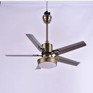 52 Inch Modern Indoor Decorative Remote Control 5 Blades LED Ceiling Fan With Light