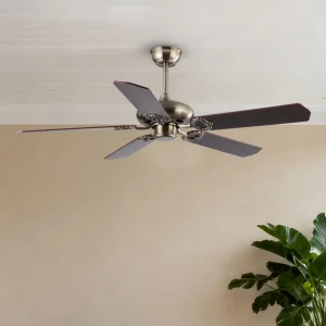 52 Inch Modern LED Iron Ceiling Fan with Remote Reversible DC Motor 5 Plywood Blades for Living Room and Patio