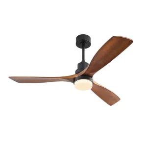 52 Inch Smart DC Modern LED Ceiling Fan with Light 6 Speeds Remote Control Spanish Operable 3 ABS Blades