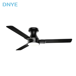 52 Inch Straight Blade DC Motor LED Ceiling Fan Light 3 Blade Remote Control 6-Speed Low Rise Living Room Fan Light