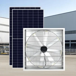 54 Inch Solar Negative Pressure Exhaust Fan Industrial Ventilation Fan for Poultry Farm Greenhouse Factory Workshop Barn