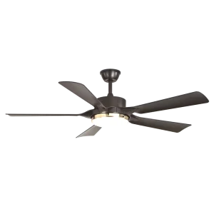 55 Inch Modern Smart LED Ceiling Fan with Moon Light Wood 6 Wind Speeds Remote Control Switch New Sealing Roof Socket