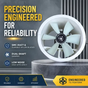 550mm Wall Exhaust Fan 1400RPM 0.37kW Commercial Grade Ventilation for Agricultural Building Workshop W Dual Shaft Damper