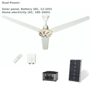 56 Inch Solar Ready Integrated Control Compatible Hybrid AC DC Ceiling Fan with Remote 5 Speed Energy Saving Ceiling Fan