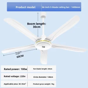56Industrial Ceiling Fan Large Wind Household Living Room Iron Leaf Ceiling Dining RoomDormitory Industrial Ceiling Fan Electric