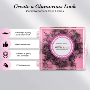 5D 0.07 Camellia Synthetic Hair Handmade Promade Lash Fans Natural Premade Eyelash Extensions 3 Lengths 1 Loose Pre Made Eyelash