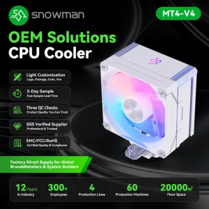 5V 3Pin ARGB PWM 4Pin USB 2 0 Cooler 4 Heat Pipe 190W Seller 7 Day OEM Retail Packaging Ready Brand