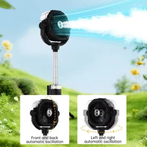5V Portable Camping Fan with Misting Function 16000mAh Battery Outdoor Cooling Fan Factory Direct for Africa