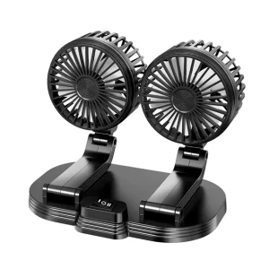 5V USB Dual Head Car Fan 2 Speeds Adjustable 4 Inch Blades 50 60dB Quiet Auto Cooler Car Accessories