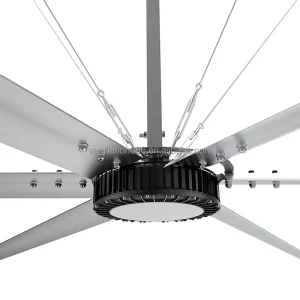 5m PMSM Industrial HVLS Fan with 5 Blades 1.2kW Motor Small Workshop Energy Saving Ventilation