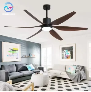 6 Blades Vintage Smart Led Ceiling Fans with Remote Control and Variable frequency for Traditional Living Rooms