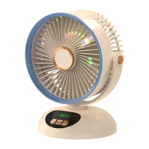 6 Inch Auto Oscillating Desk Circulation Fan BF A170 5 Speed Timing LED Ambient Light 3000mAh 18650 Mini Table Fan