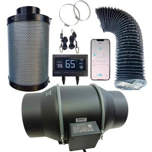 6 Inch Ball Bearing EC Duct Fan with Smart WiFi Controller 3000RPM OEM for Grow Tents Hydroponics