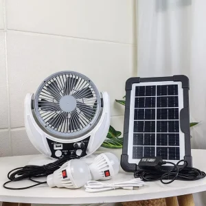 6 Inch Portable Rechargeable Table Fan with Solar Panel