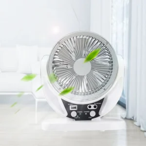 6 Inch Portable Solar USB Fan 5.5Ah Rechargeable Desk Fan with Piano Switch & 1200 RPM Copper Motor 10W Compact Air Circulator