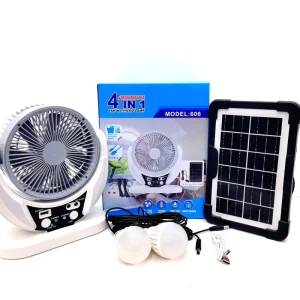 6 Inch Solar Fan AC DC Rechargeable Mini Table Fan Outdoor Camping Emergency with LED USB Ports Home Office Cooling Air Fans