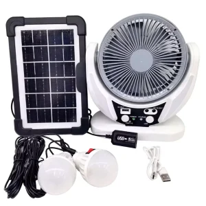 6 Inch Solar Fan Charging Summer Multi functional 3600mah Air Circulation Solar Fan Home Bedroom Office Portable Fan