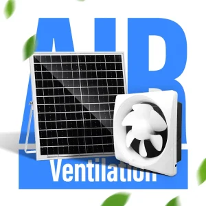 6 Inch Wall Mounted Agricultural Solar Ventilation Fan 12V 17W Two Ball Bearing White Plastic Greenhouse Chicken Coop Dustproof
