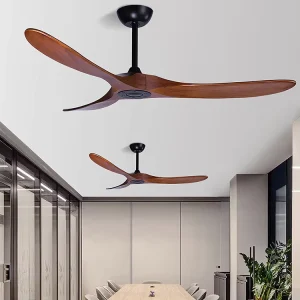 6 Wind Speed Adjustable 3 Solidwood Blades 60Inch Smart Remote Control Ceiling Fan